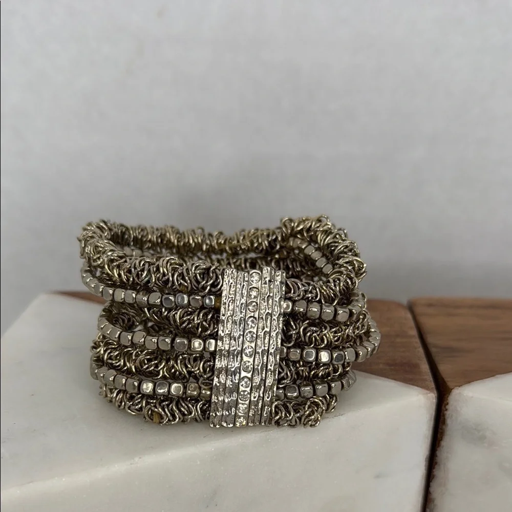 Vintage Estate Chunky Gold Beaded Bracelet Lot C48